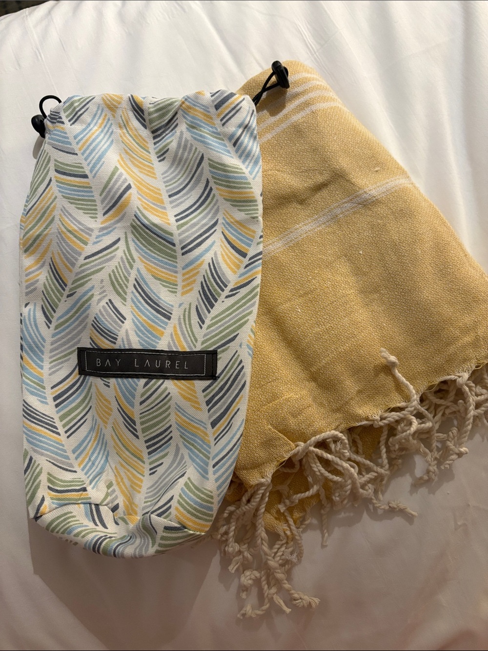 Bay Laurel Drawstring Pouch & Beach Blanket